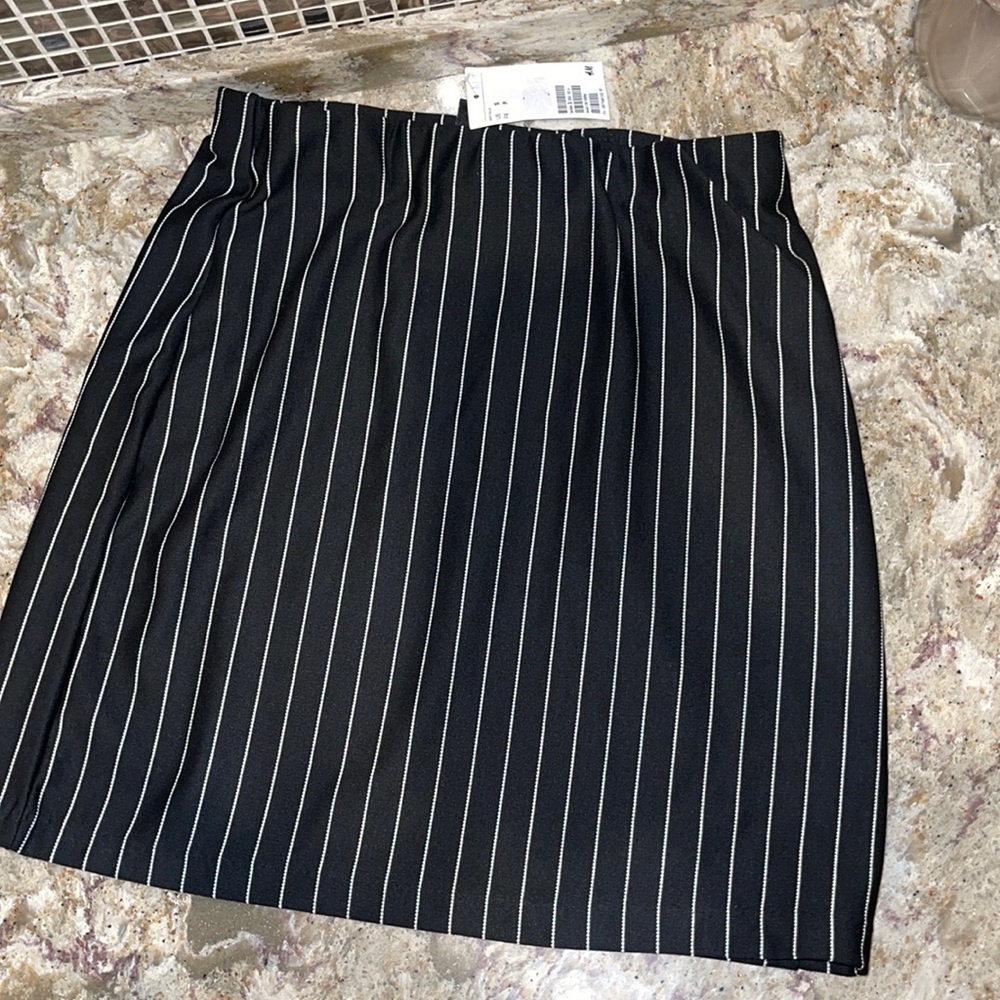 Striped midi skirt